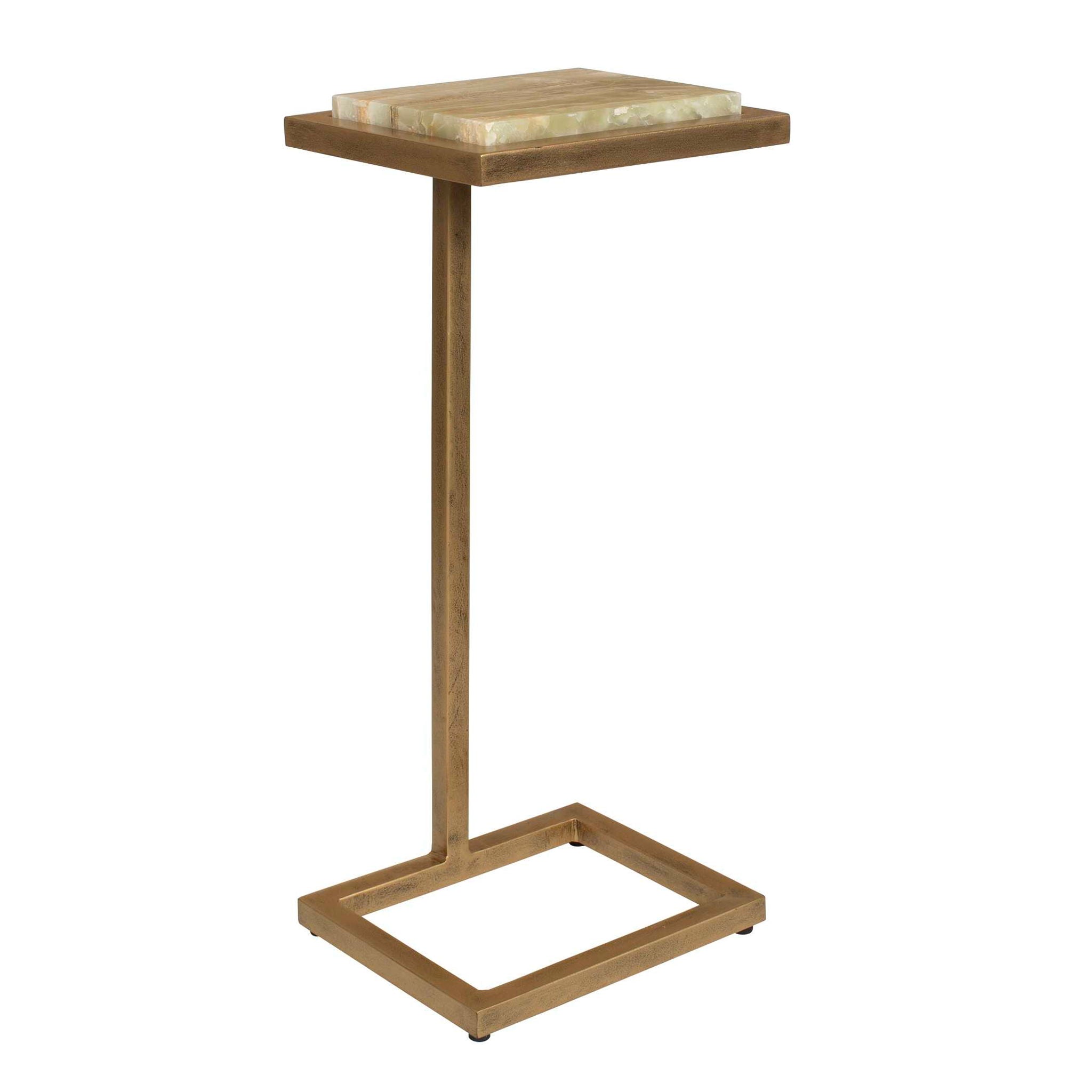 Gamora - Marble Drink Table - Gold / Green
