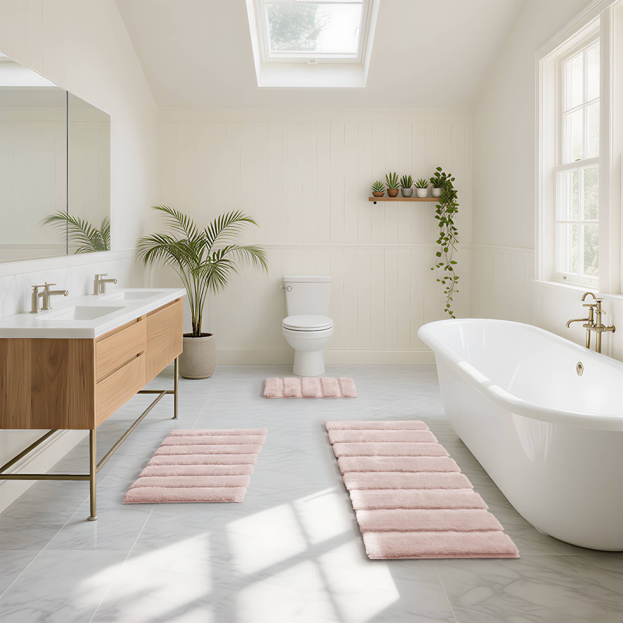 Tufted Pearl Channel - 24" x 58" Rug - Blush