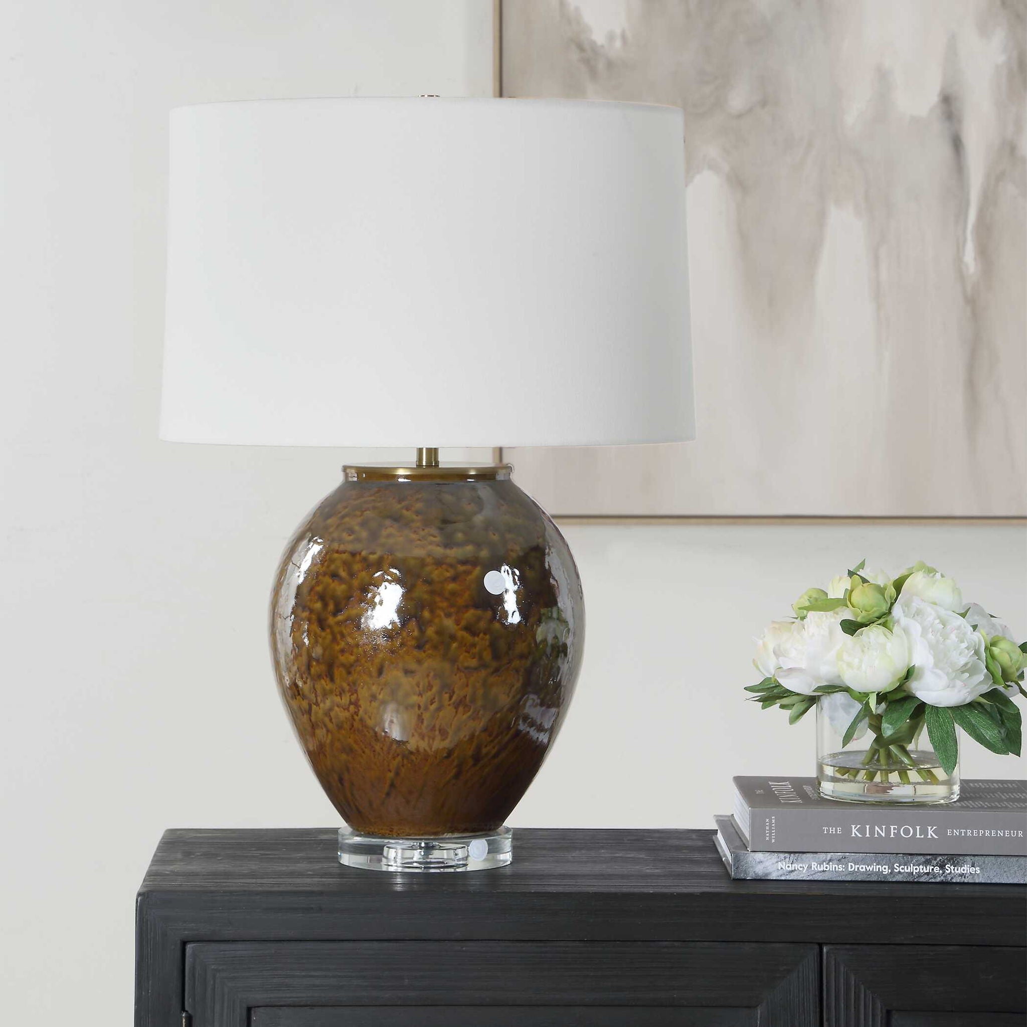 Rye - Glazed Table Lamp - Brown