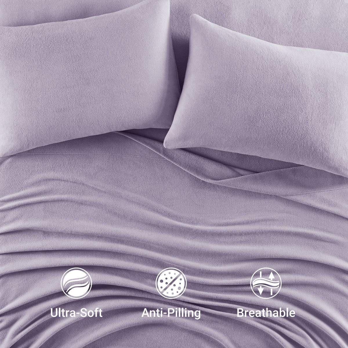 Micro Fleece - Queen Sheet Set - Lavender