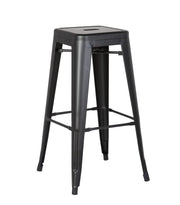 Set of Two 30" Black Iron Backless Bar Height Bar Chairs