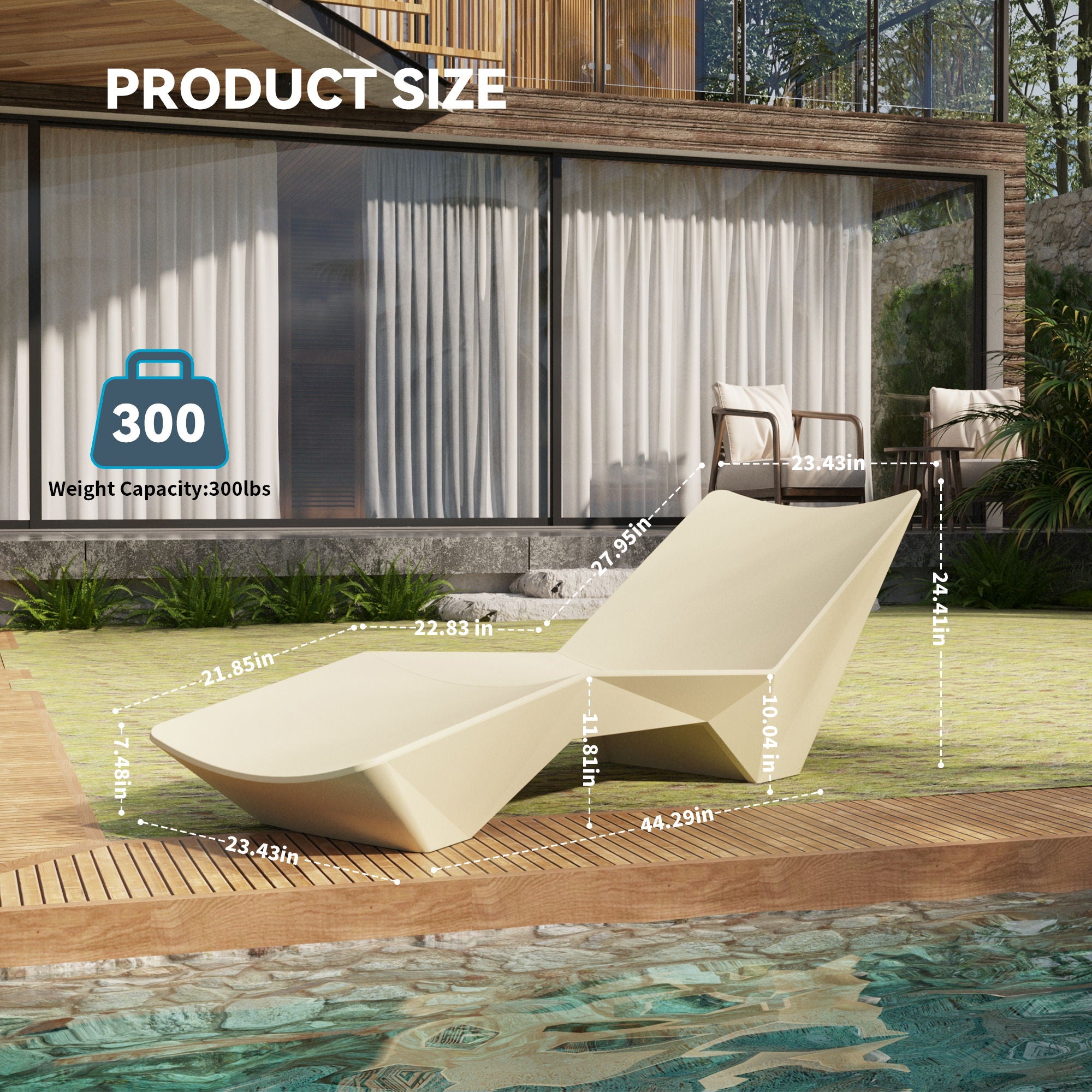 S - Shaped Pool Lounger, Ergonomic Design