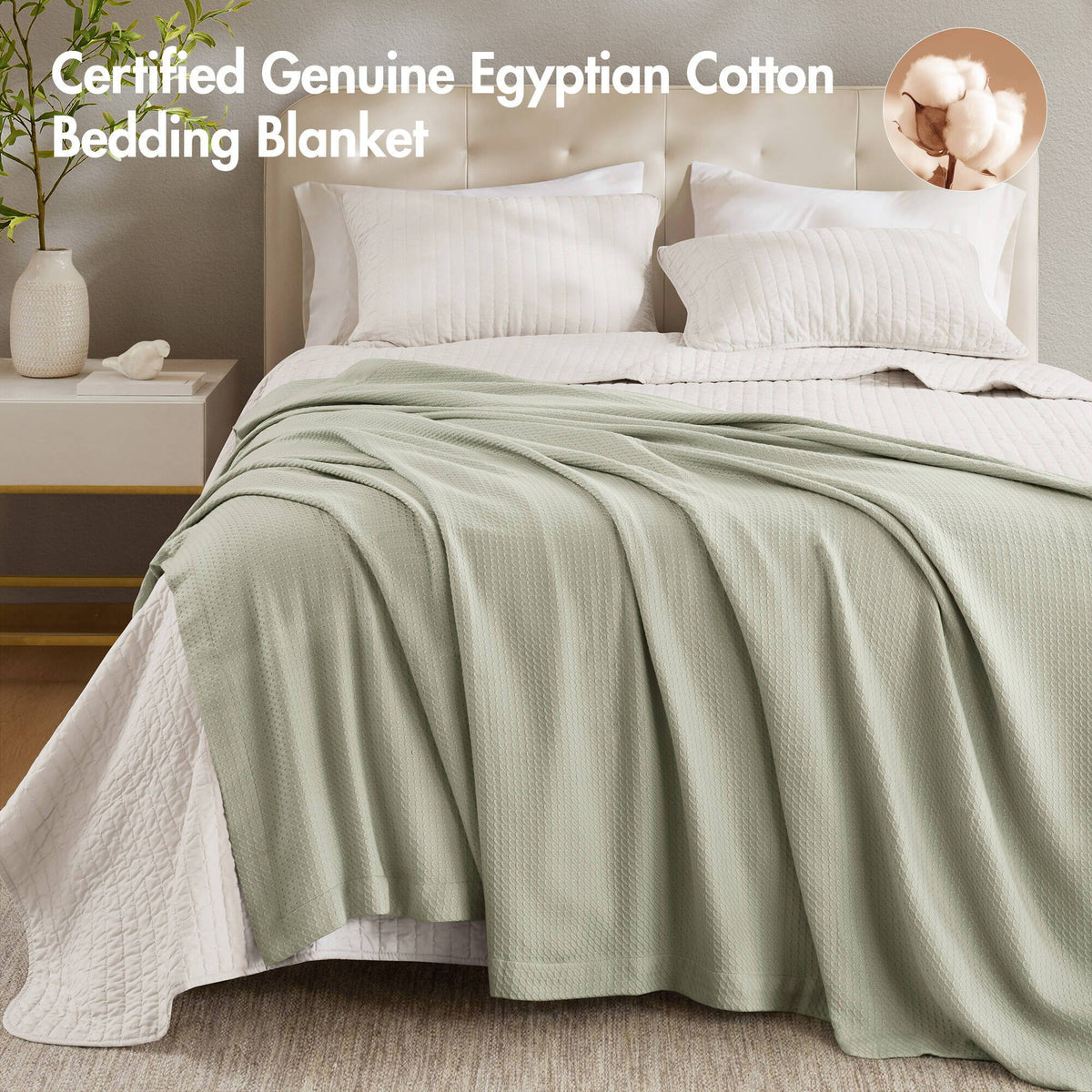 Egyptian Cotton - Twin Blanket - Sage Green