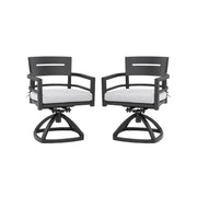 Outdoor Patio Swivel Rocker With Outdoor Grade Sunbrella Fabric Cushions (Set of 2) - Ember Black