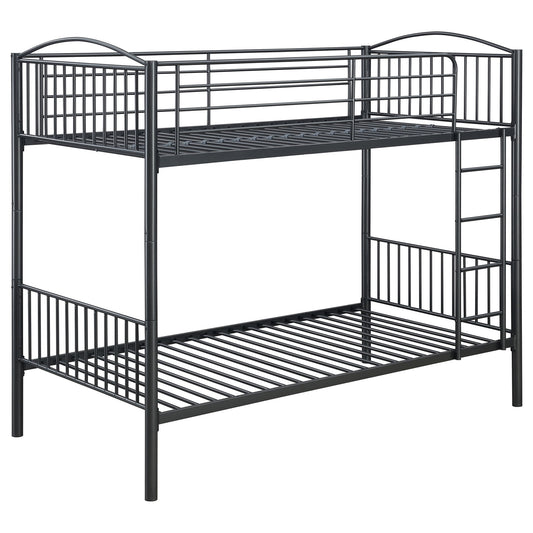 Anson - Twin Over Twin Bunk Bed And - Gunmetal