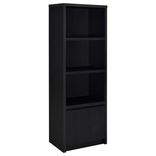 Sloat - 3 Shelf Media Tower With Cabinet Storage - Black