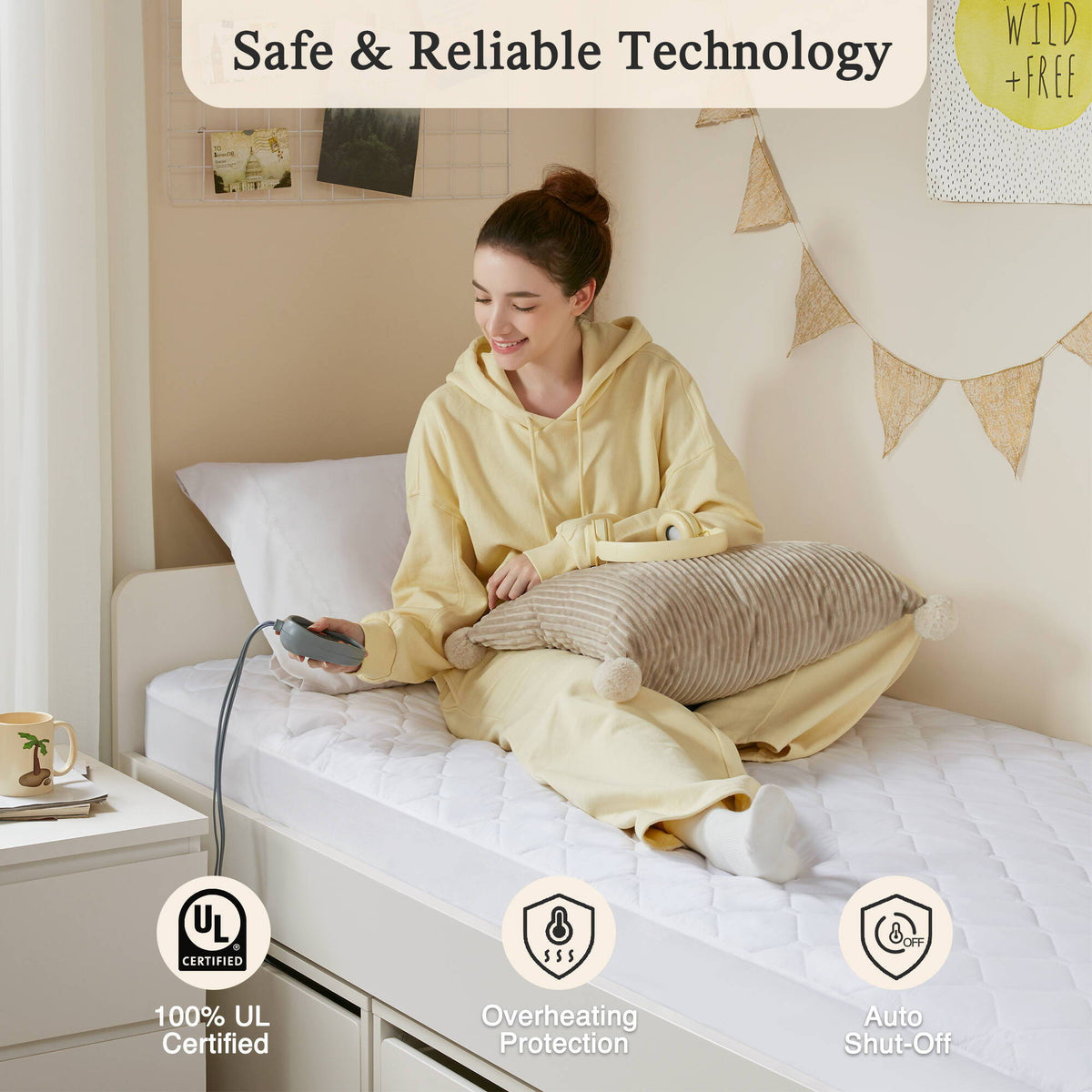 Heated Microfiber - Mattress Pad With 3M Scotchgard - White