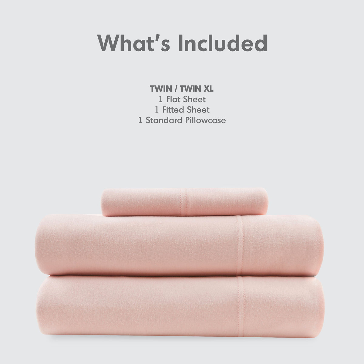 Blend Jersey Knit - 4 Piece Queen All Season Sheet Set - Blush