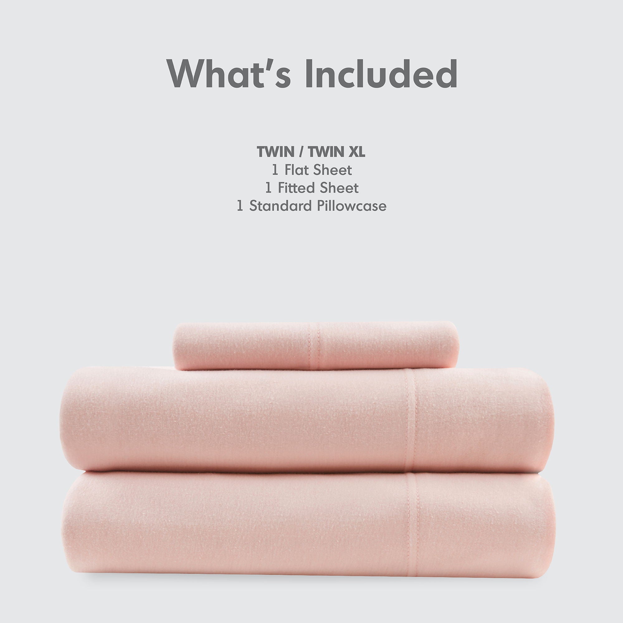 Blend Jersey Knit - 4 Piece Full All Season Sheet Set - Blush
