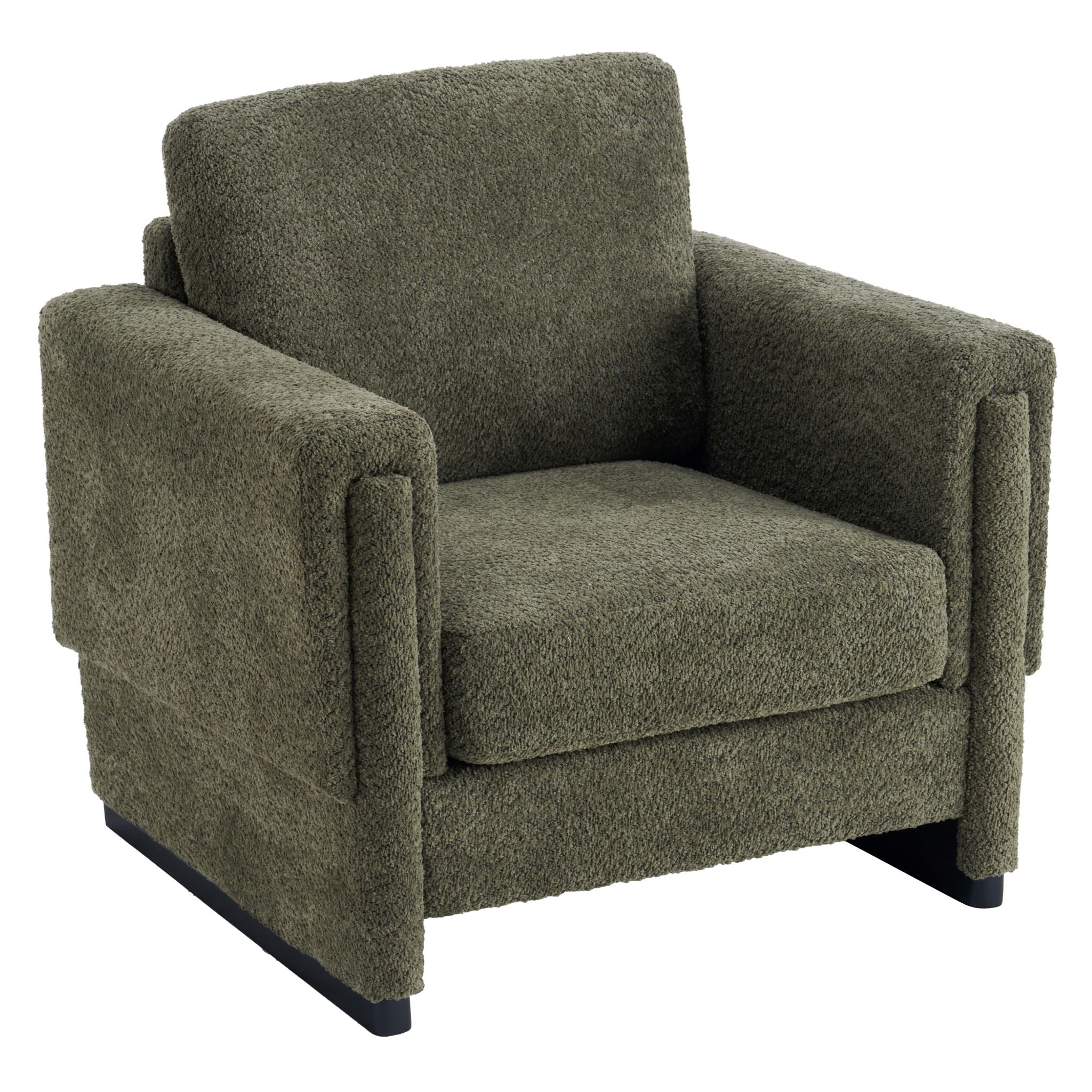 Upholstered Accent Armchair With Square Arm