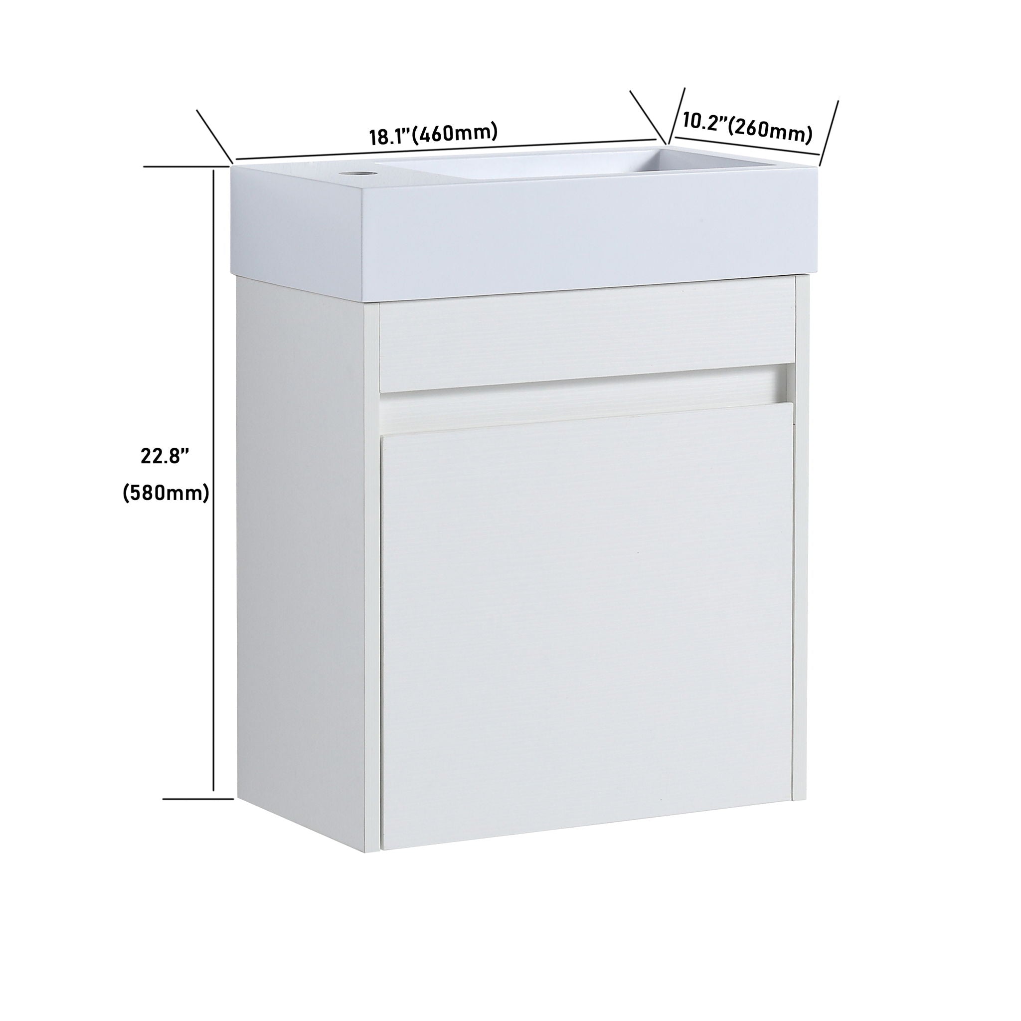 Sink Floating Bathroom Vanity With Soft Close Cabinet Door
