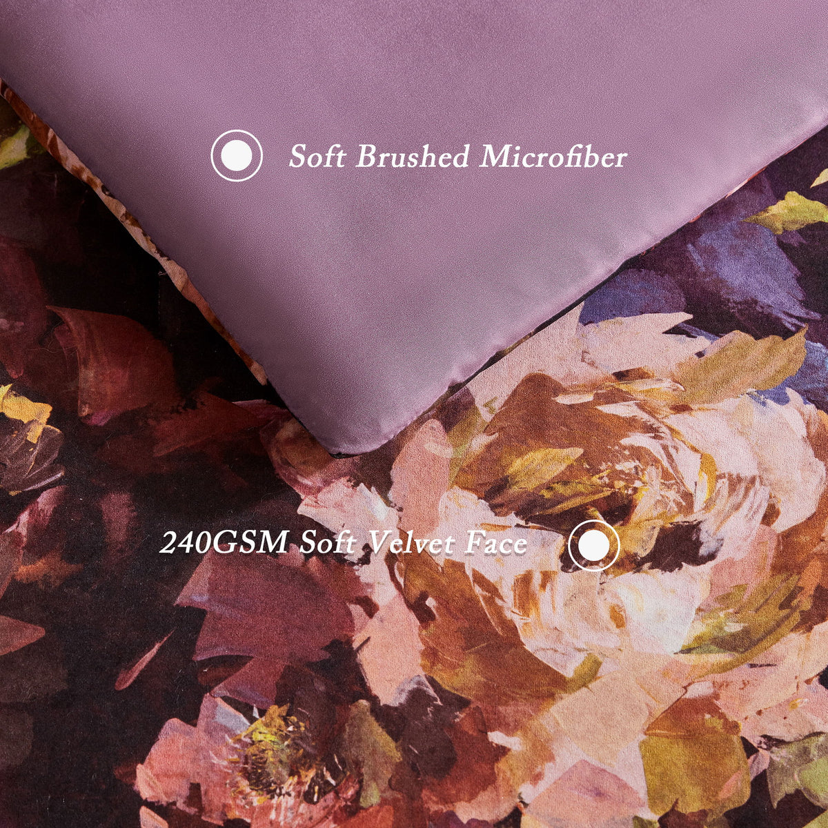Seraphina - Velvet Comforter Set - Purple