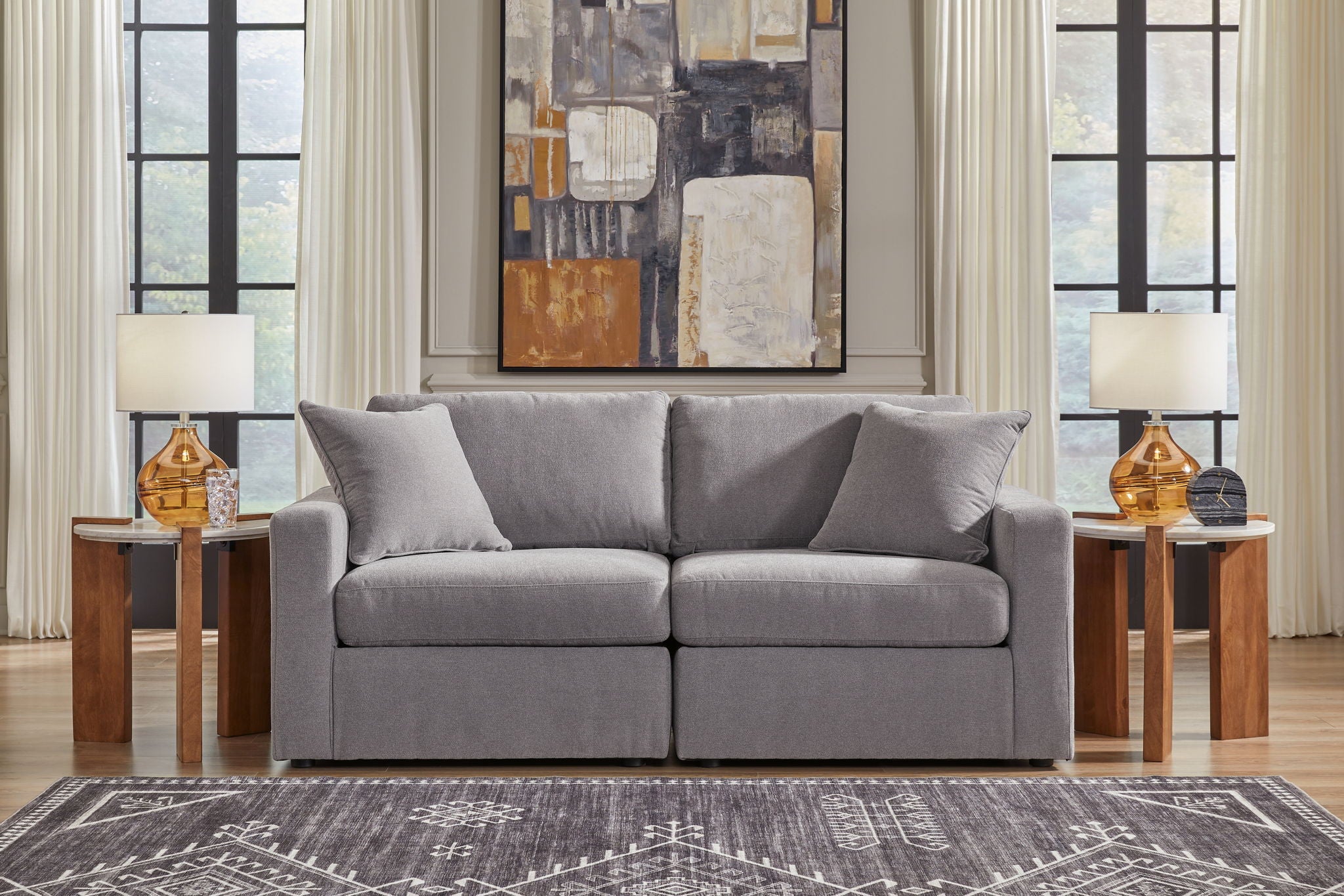 Modmax - Straight Sectional - Granite