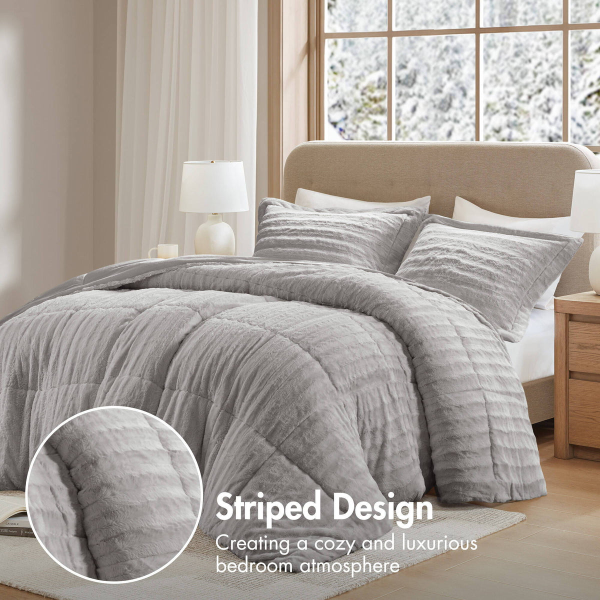 Duke - King Comforter Mini Set - Gray
