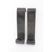 Set of Two Brown Metal Wall Sconce Candle Holders