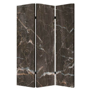 72" Gray Canvas Folding Three Panel Screen Room Divider