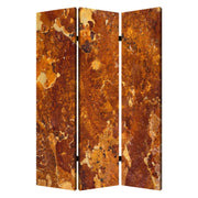 72" Brown Canvas Folding Three Panel Screen Room Divider
