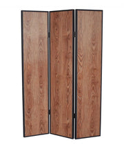 71" Brown Wood Folding Three Panel Screen Room Divider