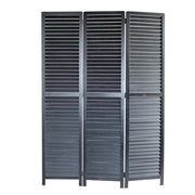 67" Black Solid Wood Panel Screen Room Divider