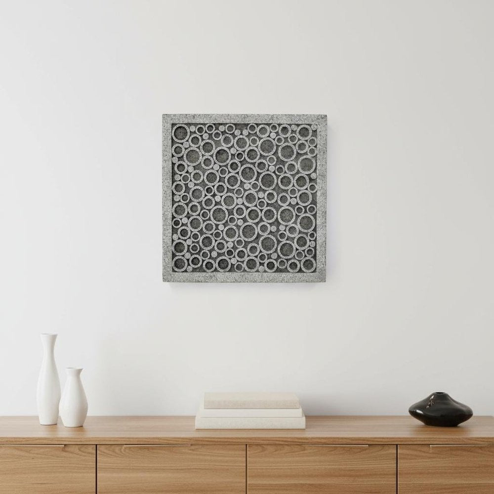 17" X 17" X 2" Brown Sandstone Square Bubble Design - Wall Decor