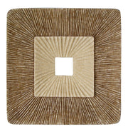 Set of Two Brown Abstract Geometric Sandstone Square Hanging Wall Decor