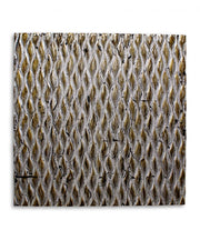 1 x 24 x 24 Gold Metallic Ridge - Wall Art Wood Wall Art