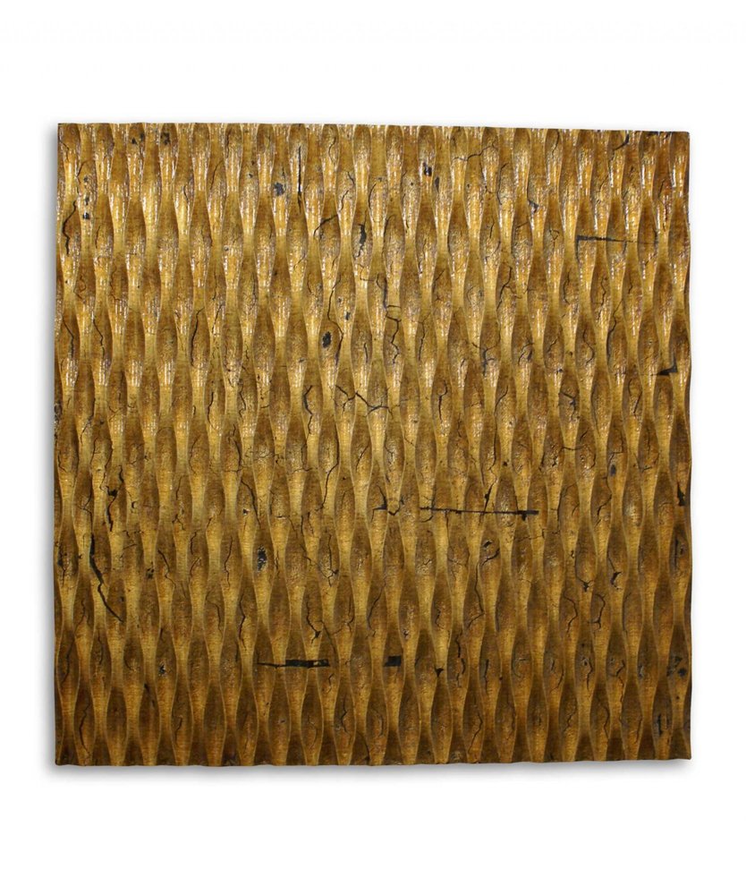 24" X 24" X 1" Raw Wood Look Silver Finish Square Wall Art Medium