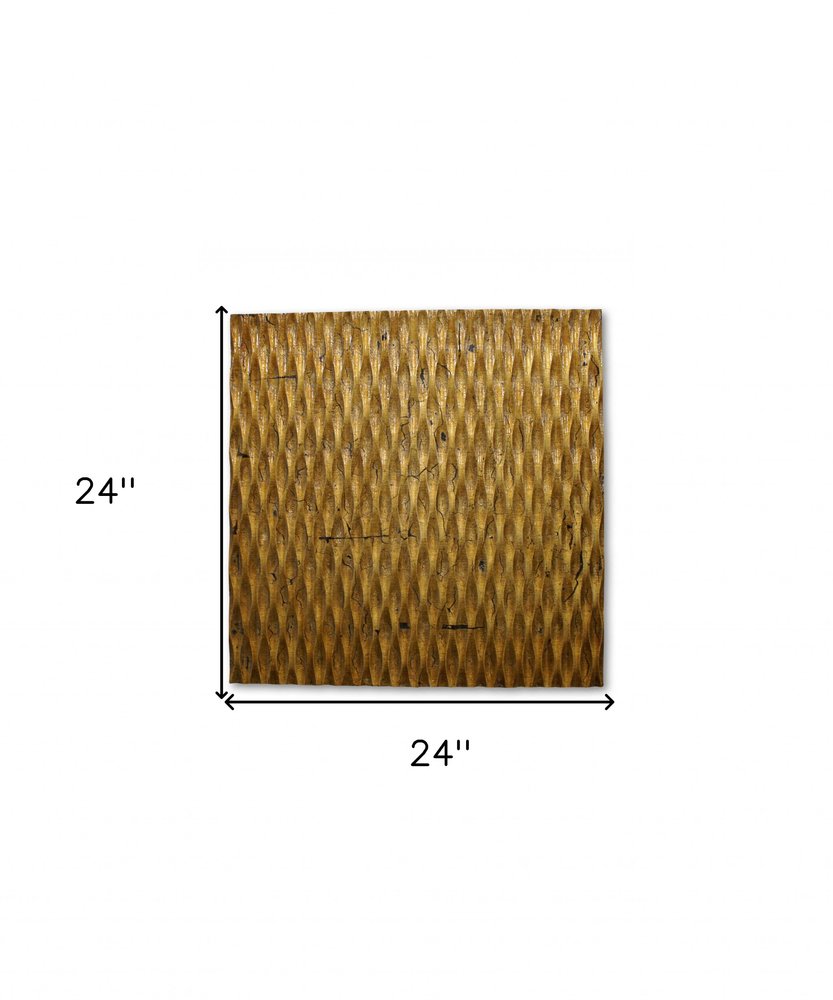 24" X 24" X 1" Raw Wood Look Silver Finish Square Wall Art Medium