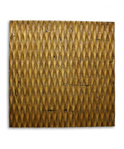 36" X 36" Gold Abstract Wood Hanging Dimensional Sculpture