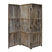 72" Brown Solid Wood Panel Screen Room Divider