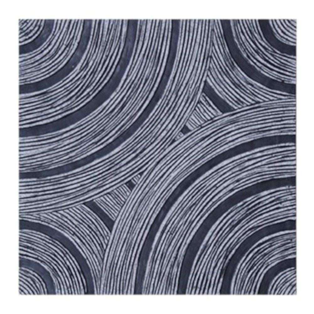 17" X 17" X 2" Gray, Lined Square - Wall Decor