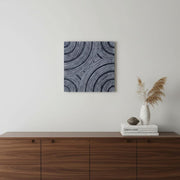 17" X 17" X 2" Gray, Lined Square - Wall Decor