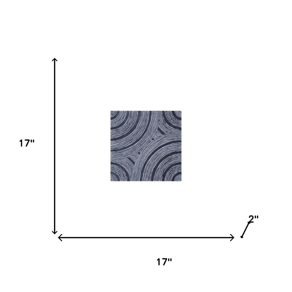 17" X 17" X 2" Gray, Lined Square - Wall Decor