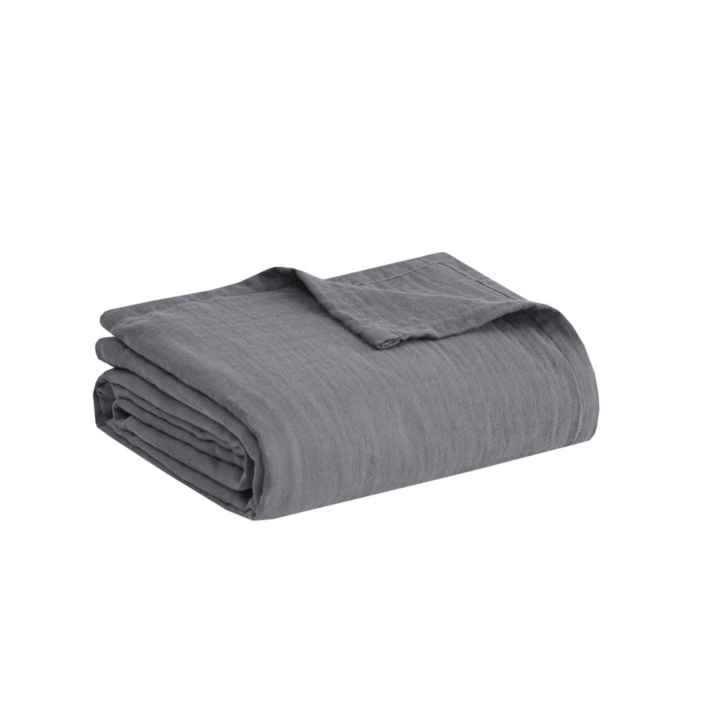 Gauze - Full Lightweight Blanket - Charcoal