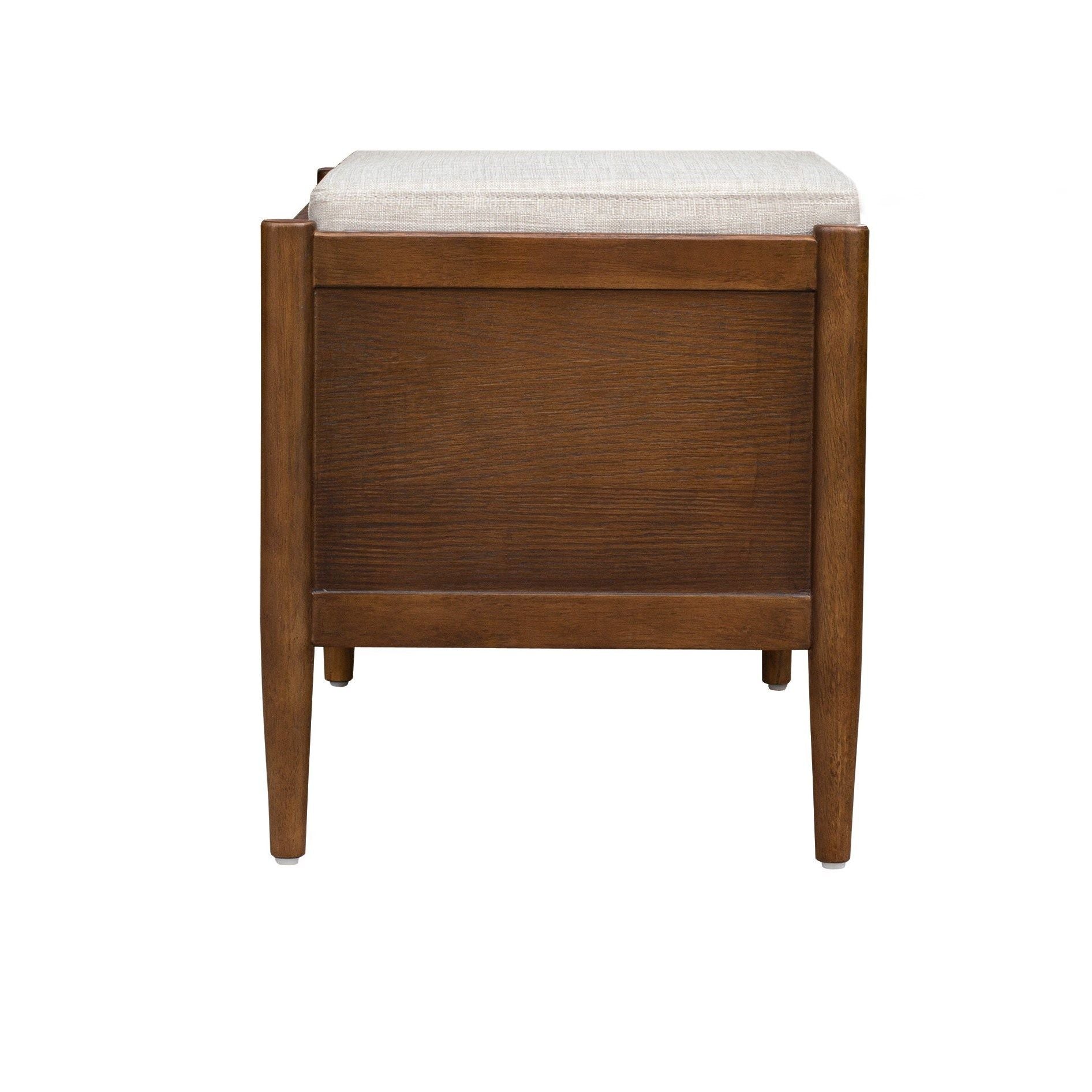Arcadia - Accent Bench With Storage And Upholstered Cushion - Walnut Brown