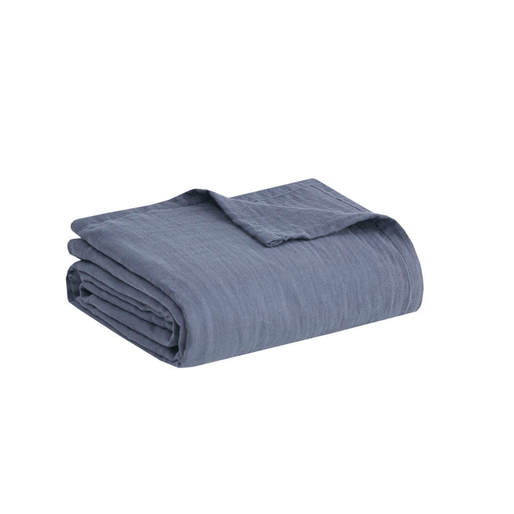 Gauze - King 100% Lightweight Blanket - Blue