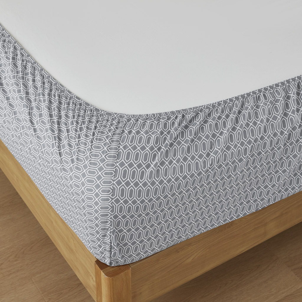 Cotton 144TC - Queen Printed Sheets - Diamond Gray