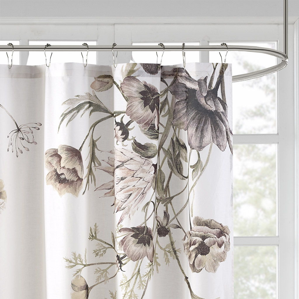 Cassandra - Printed Shower Curtain - Blush