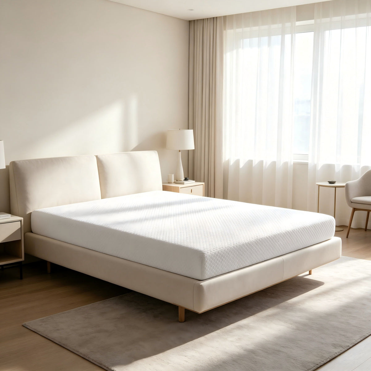 5" Medium Firm Memory Foam Mattress - White - Twin Size