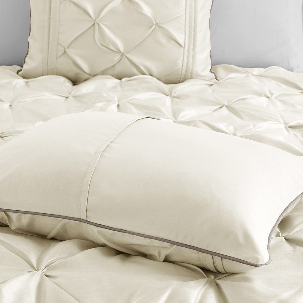 Laurel - King 7 Piece Tufted Comforter Set - Ivory