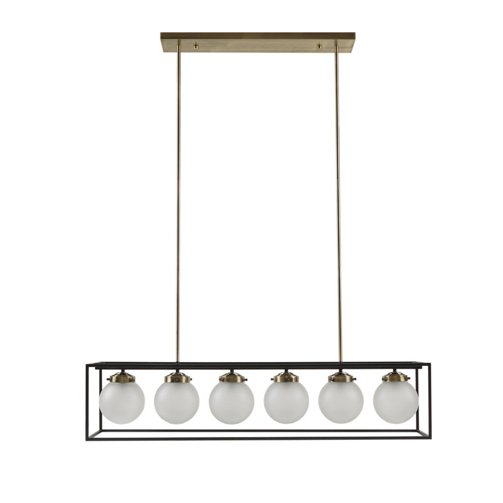 Helena - Industrial Styled Chandelier - Antique Brass
