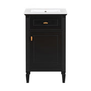 Bathroom Vanity With Sink, Adjustable Shelf, Tilt-Out Drawer