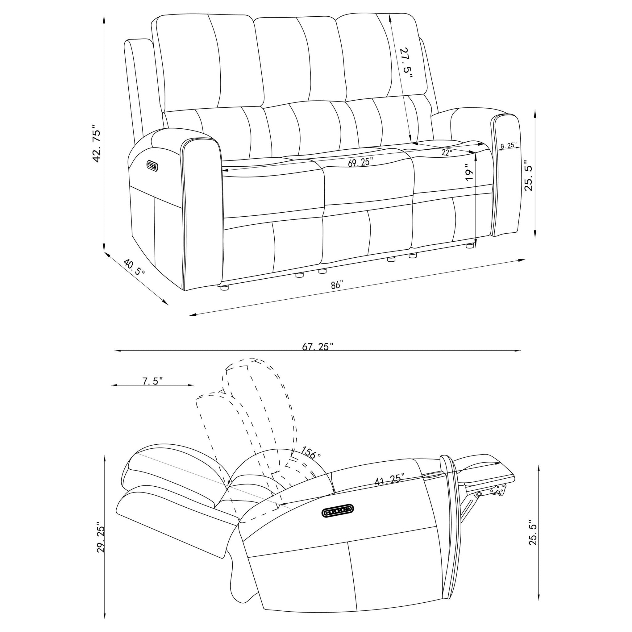 Boyce - Triple Power Reclining Sofa With Independent Headrest