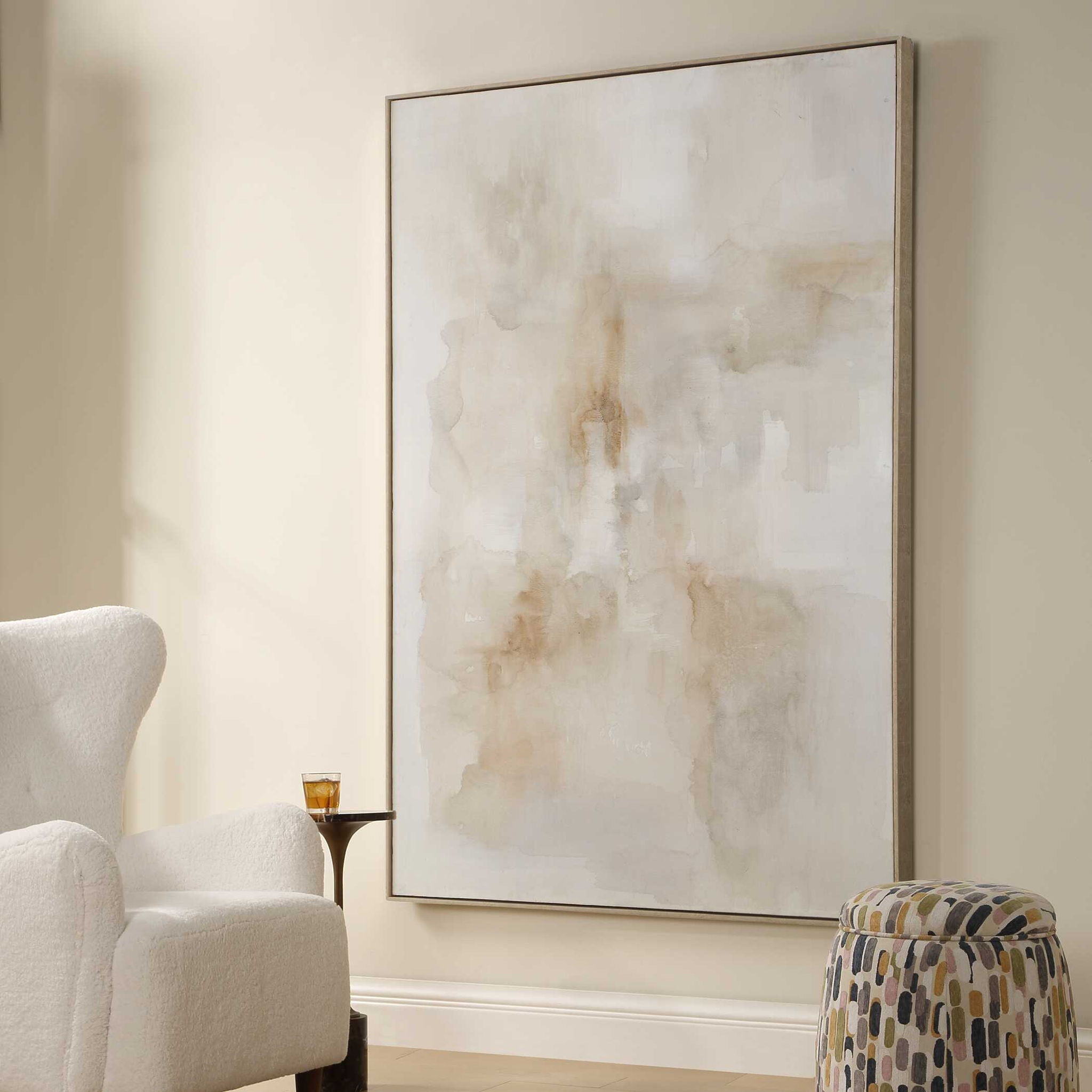 Remedy - Hand Painted Modern Canvas - Brown / Gray / White / Woodtone