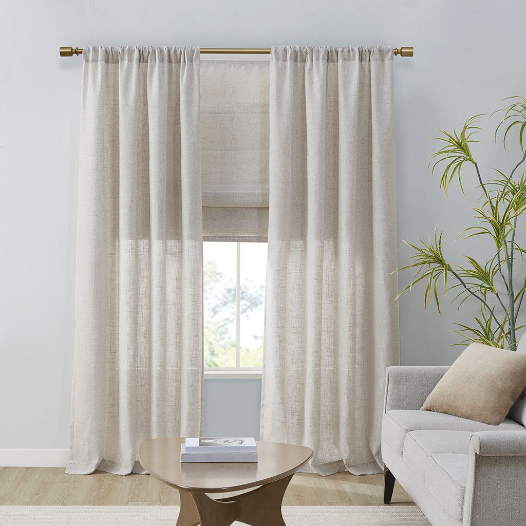 Kyler - Linen Blend Light Filtering Cordless Roman Shade - Beige