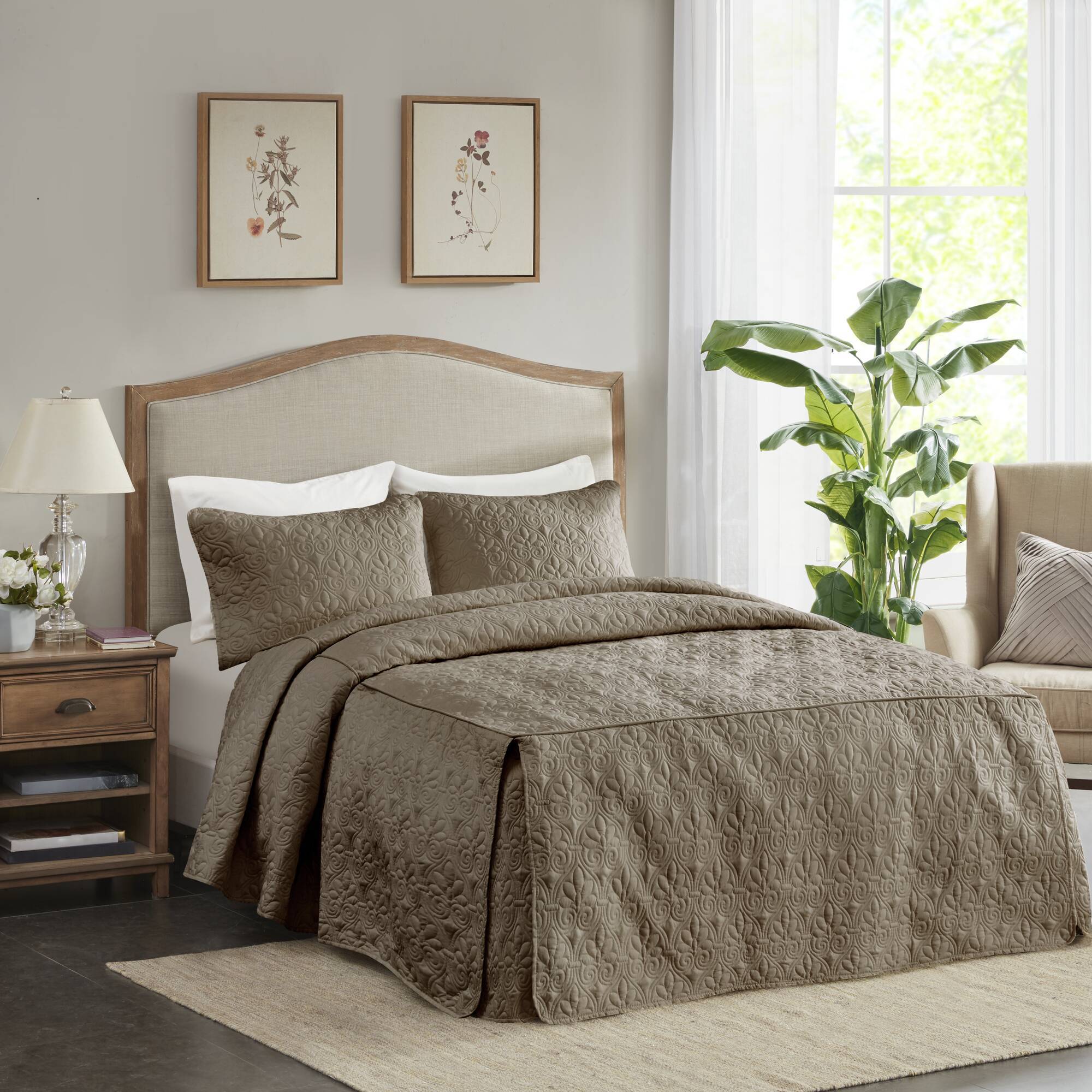 Quebec - King Fitted Bedspread (Set of 3) - Neutral