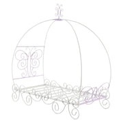 Purple and White Metal Canopy Bed Frame