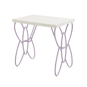 22" Lilac Steel and Wood Nightstand