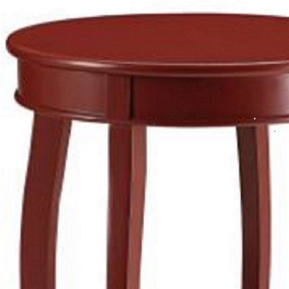 24" Teal Blue Solid Wood Round End Table With Shelf