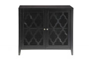 34" White Sideboard with Two Glass Doors